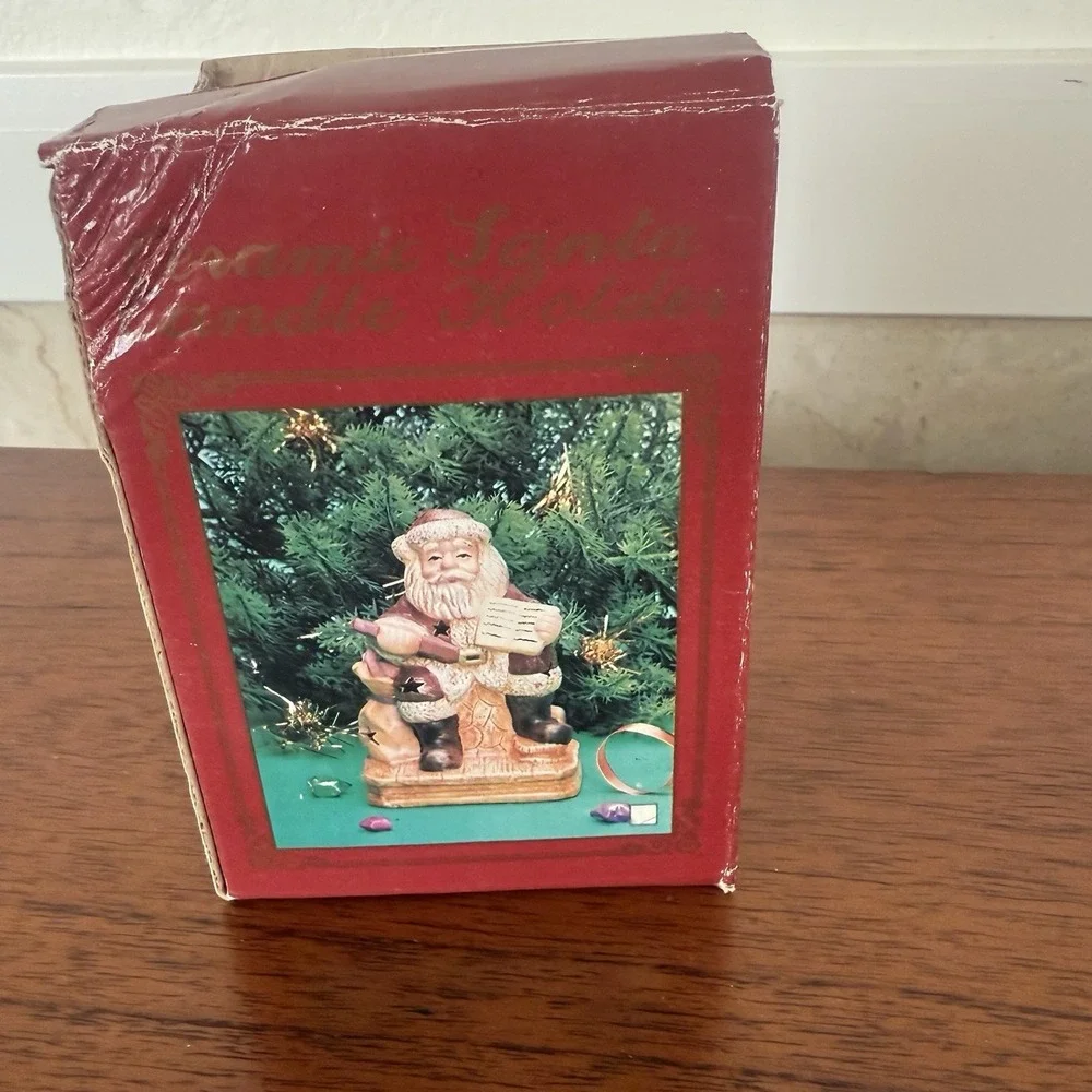 Santa Decoration Ceramic Vintage Christmas Village‎ Naughty Nice List